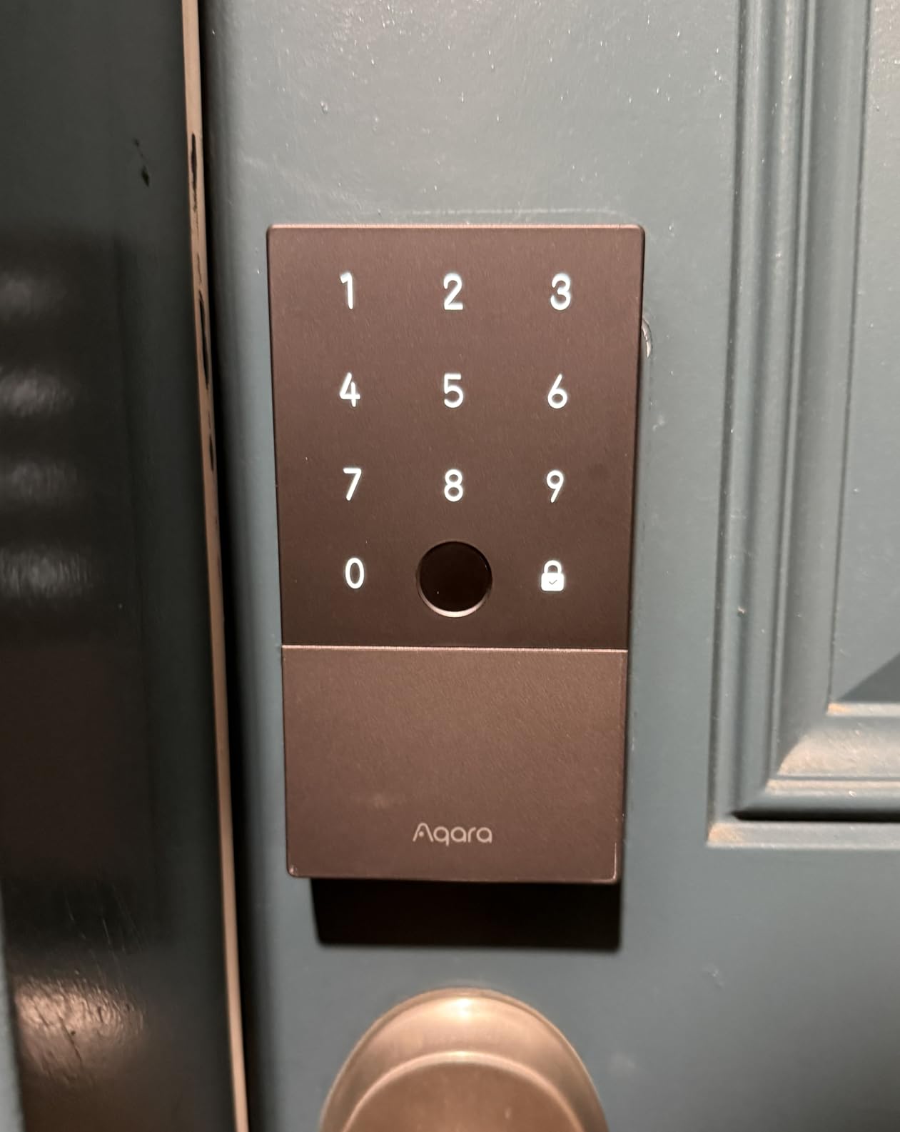 Aqara Smart Lock U100, Fingerprint Keyless Entry Door Lock with Apple Home Key, Touchscreen Keypad, Bluetooth Electronic Deadbolt, IP65 Weatherproof, Supports Apple HomeKit, Alexa, Google, IFTTT, Gray customer photo 1