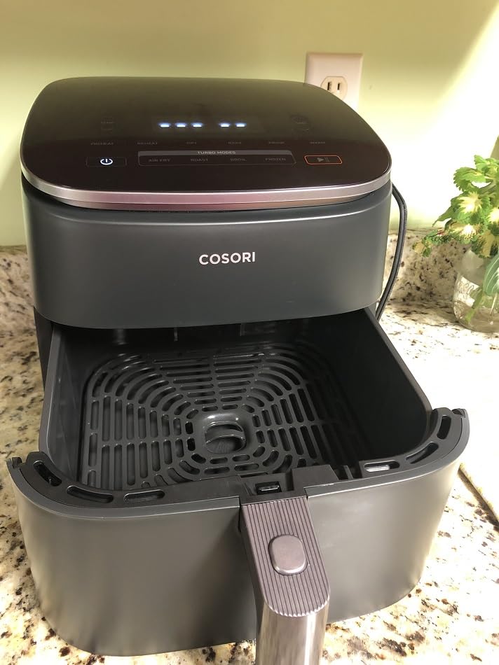 Cosori 9-in-1 TurboBlaze Air Fryer 6 Qt, Premium Ceramic Coating, 90°-450°F, Precise Heating for Even Results, Air Fry, Roast, Bake, Broil, Dry, Frozen, Proof, Reheat, Keep Warm, 120V, Dark Gray customer photo 1