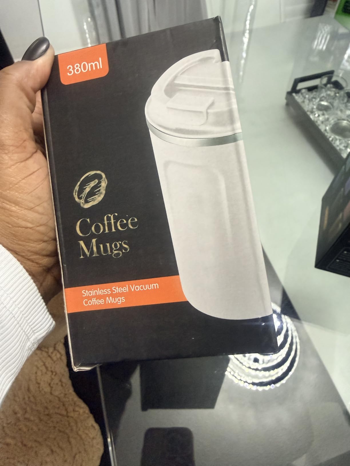 YINBAOGE Insulated Travel Coffee Mug, Spill & Leak Proof, Portable To Go Camping Stainless Steel Coffee Tumbler, Reusable Thermal Coffee Cup with Lid for Hot & Cold Drinks (Black, 12 OZ) - Customer Photo 1