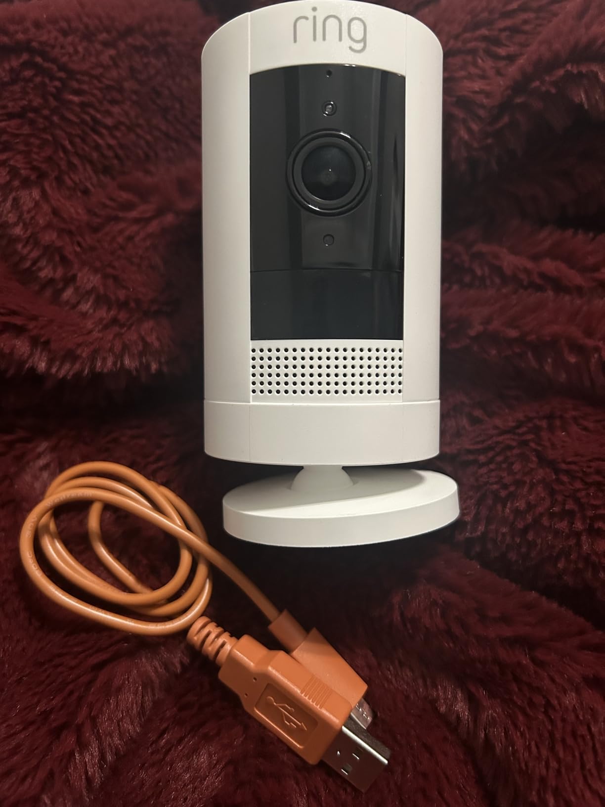 Ring Outdoor Cam (Stick Up Cam), Weather-resistant home or business security camera, outdoor ready, Live View, Color Night Vision, Two-Way Talk, motion alerts, Works with Alexa, White customer photo 1