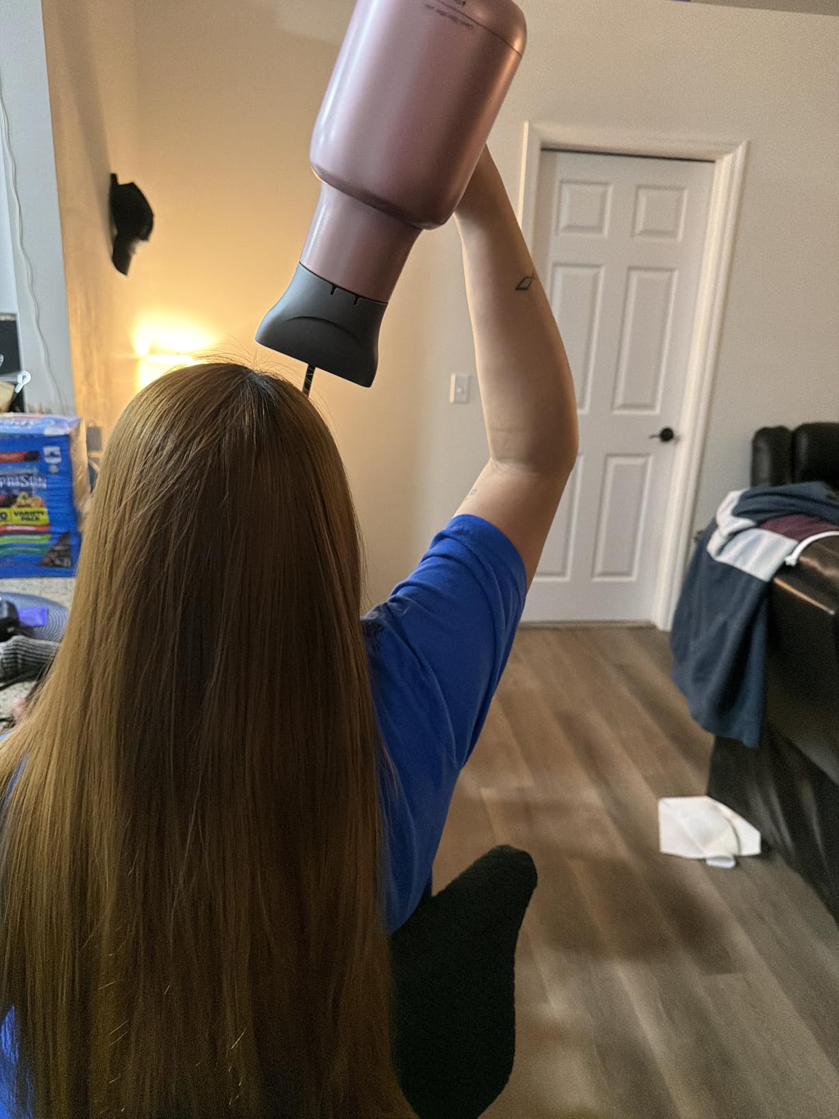 Wavytalk Hair Dryer with Diffuser, Blown Away Ionic Hair Dryer for Curly Hair with Comb, 1875W Fast Drying Blow Dryer with Ceramic Technology, 3 Attachments for All Hair Types, Light and Quiet, Black customer photo 2