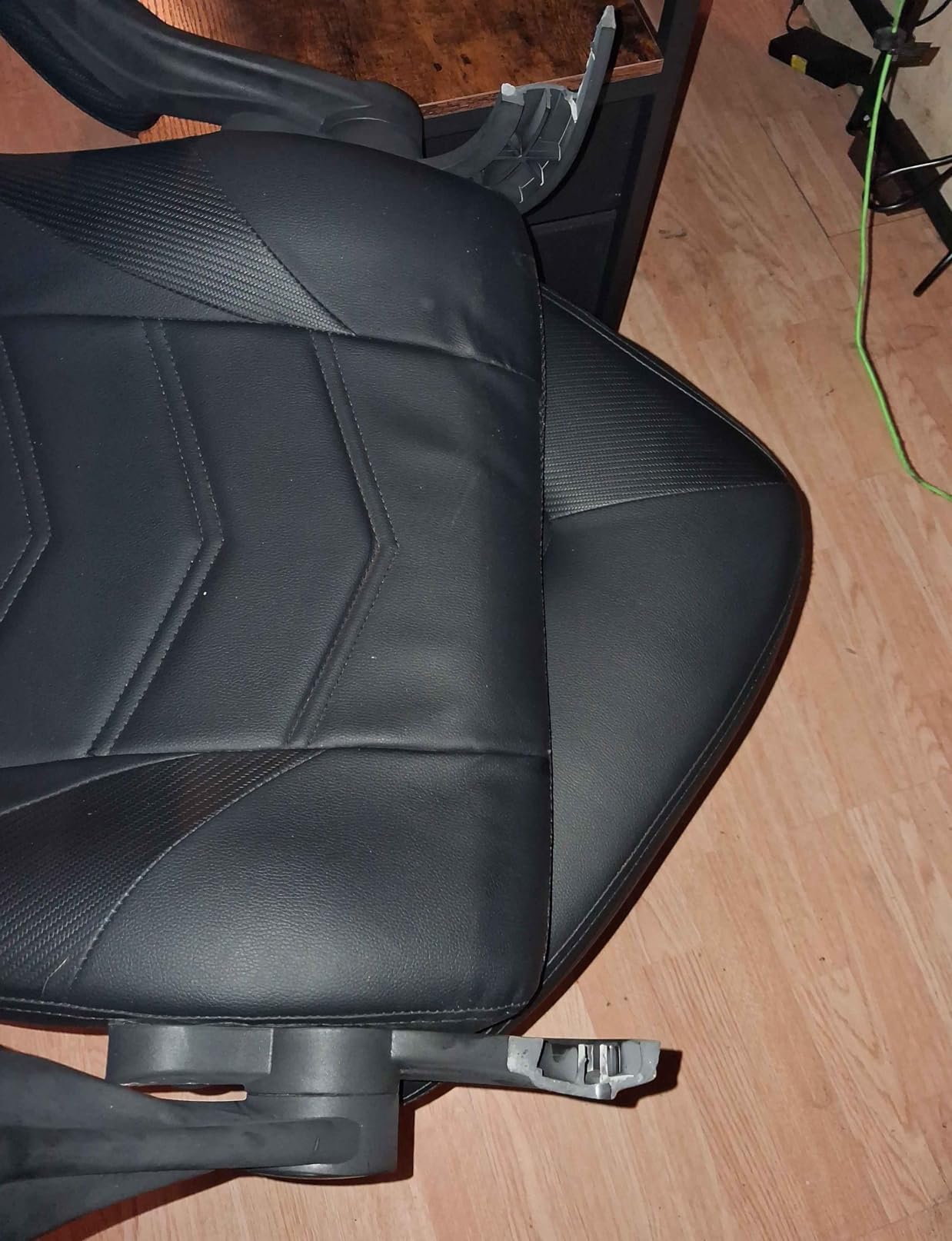 N-GEN Video Gaming Chair Ergonomic Computer Desk Office Chair with Lumbar Support Adjustable Height Swivel Wheels Flip-Up Arms PU Leather Home and Office (Black) customer photo 1