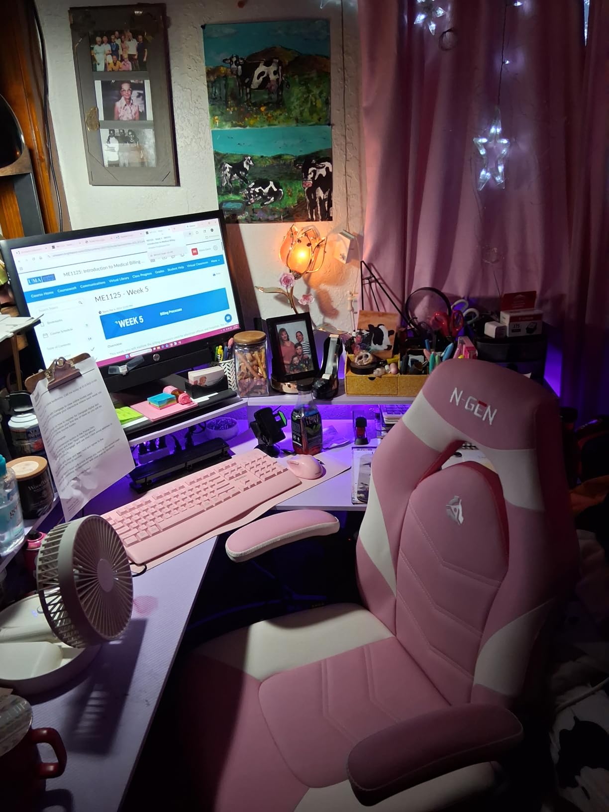 N-GEN Video Gaming Chair Ergonomic Computer Desk Office Chair with Lumbar Support Adjustable Height Swivel Wheels Flip-Up Arms PU Leather Home and Office (Black) customer photo 2