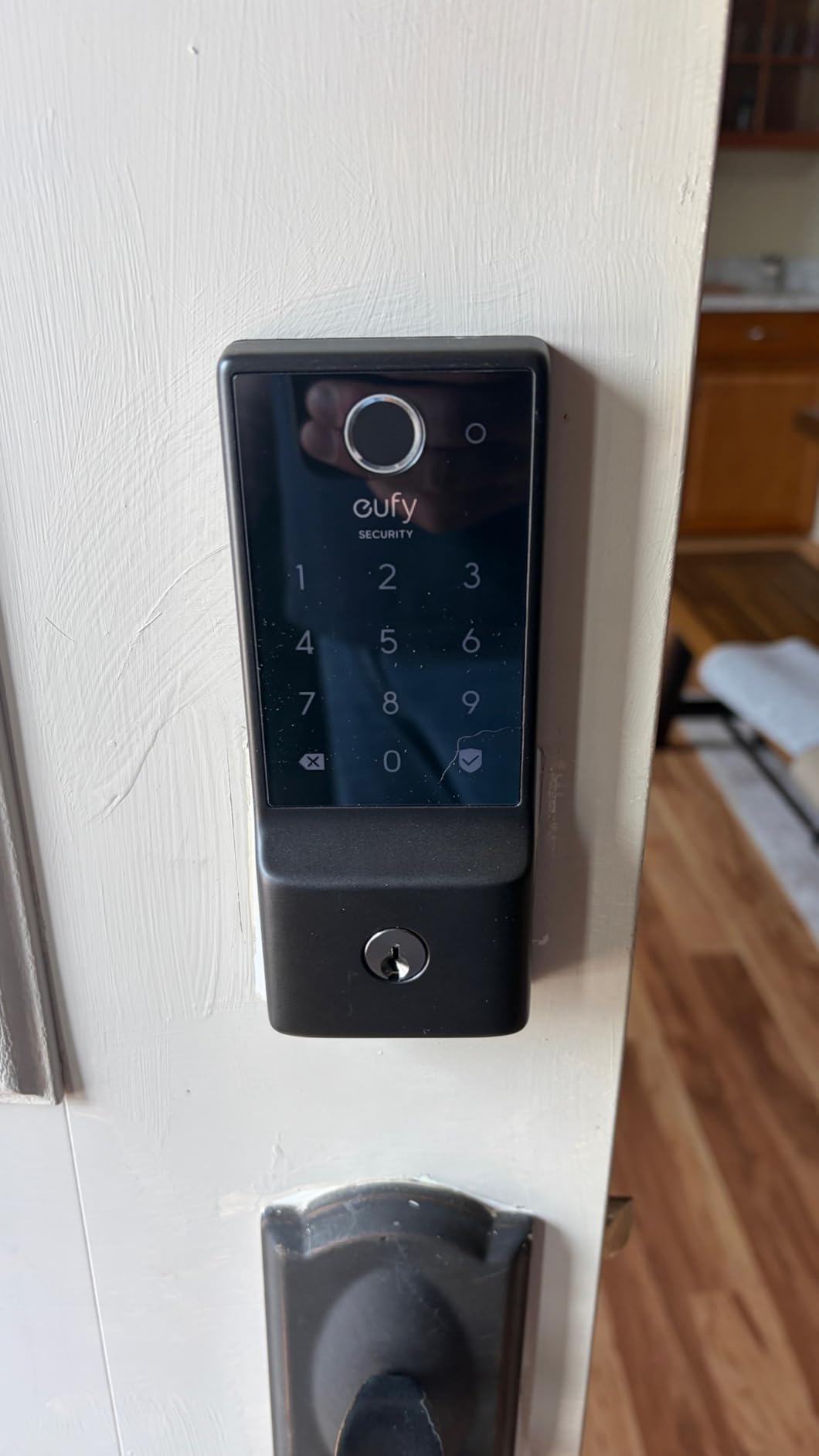 eufy Security Smart Lock C220, Fingerprint Keyless Entry Door Lock, Built-in Wi-Fi, App Remote Control, Front Door Smart Lock Deadbolt, 8Months Battery, Reliable Power, IP53 Waterproof, BHMA Grade 3 customer photo 1
