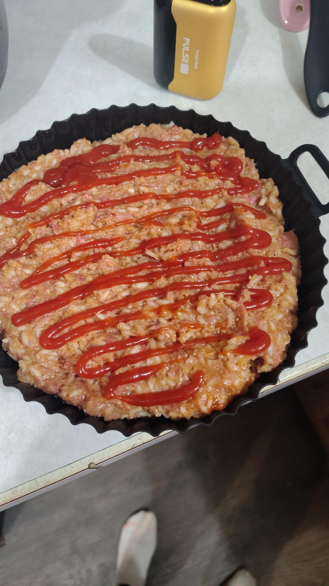 Air Fryer Silicone Liners Pot,8 inch Air Fryer Basket Liners, Silicone Baking Tray Pots for 3 to 5 Qt for Air fryer Oven Reusable Baking Tray Oven Accessories (Red+Black) - Customer Photo 1