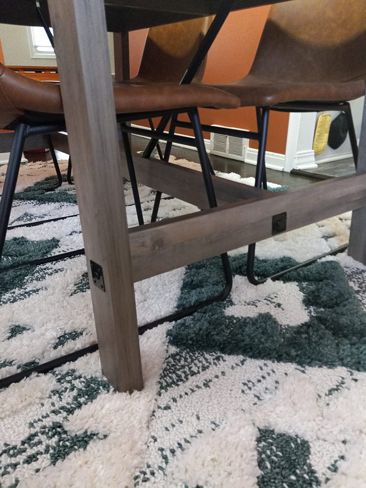 WAMPAT Set of 2 Farmhouse Dining Tables for 8-12 Persons with Heavy Duty Wooden Legs, 135.4 Inch Rectangular Modern Wood Kitchen Table for Dining Room & Living Room, Oak Brown Customer Review WAMPAT Set of 2 Farmhouse Dining Tables for 8-12 Persons with Heavy Duty Wooden Legs, 135.4 Inch Rectangular Modern Wood Kitchen Table for Dining Room & Living Room, Oak Brown - Customer Photo 1