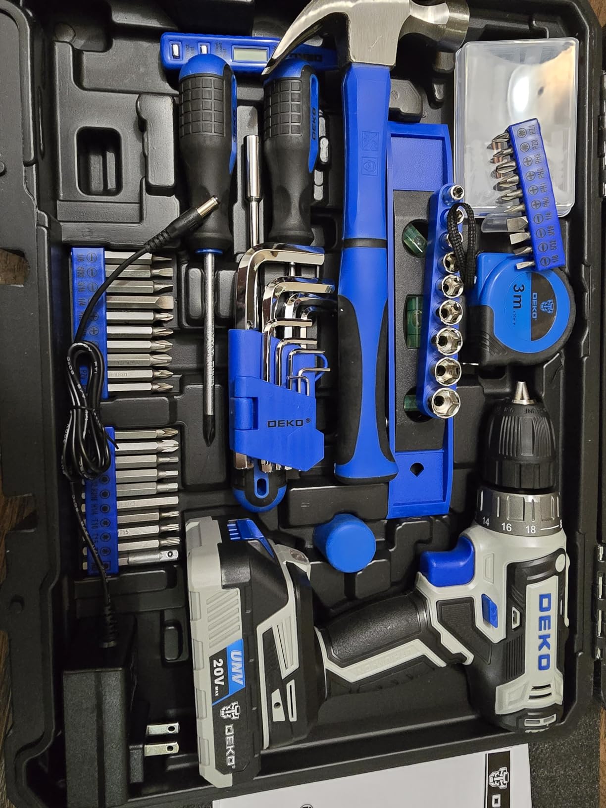 Cordless Drill Tool Kit Set: 20V Power Drill Tool Box with Battery Electric Drill Driver for Men Home Hand Repair Basic Toolbox Tools Sets Drills Case customer photo 2