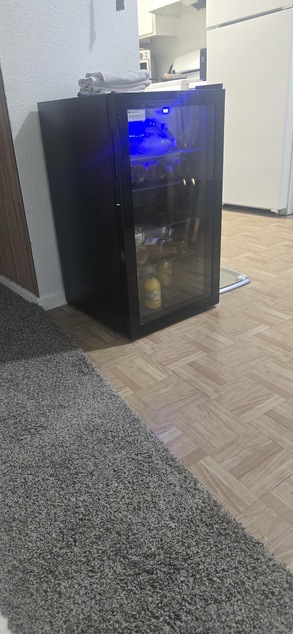 Beverage Refrigerator Cooler, 126 Can Mini Fridge with Glass Door for Wine, Soda Beer, Beverage Cooler for Home, Bar, Office with Adjustable Removable Shelves, Black - Customer Photo 2