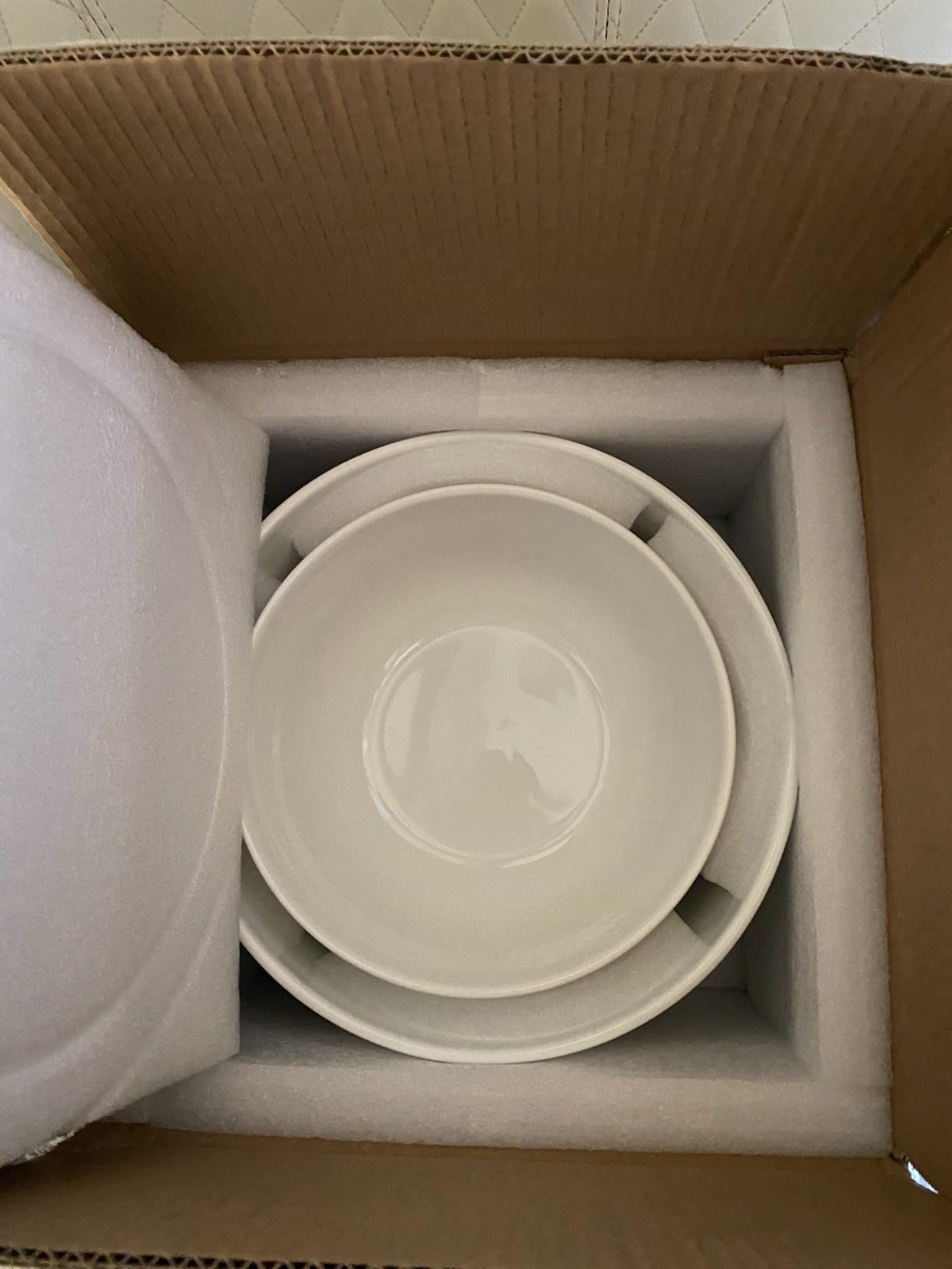 Ceramic Large Mixing Bowls for Kitchen, Set of 2 Big Serving Bowls for Cooking, Popcorn, Salad, Soup, Baking, Dough Bread Making Bowl, 10 inch + 8 inch, White - Customer Photo 4