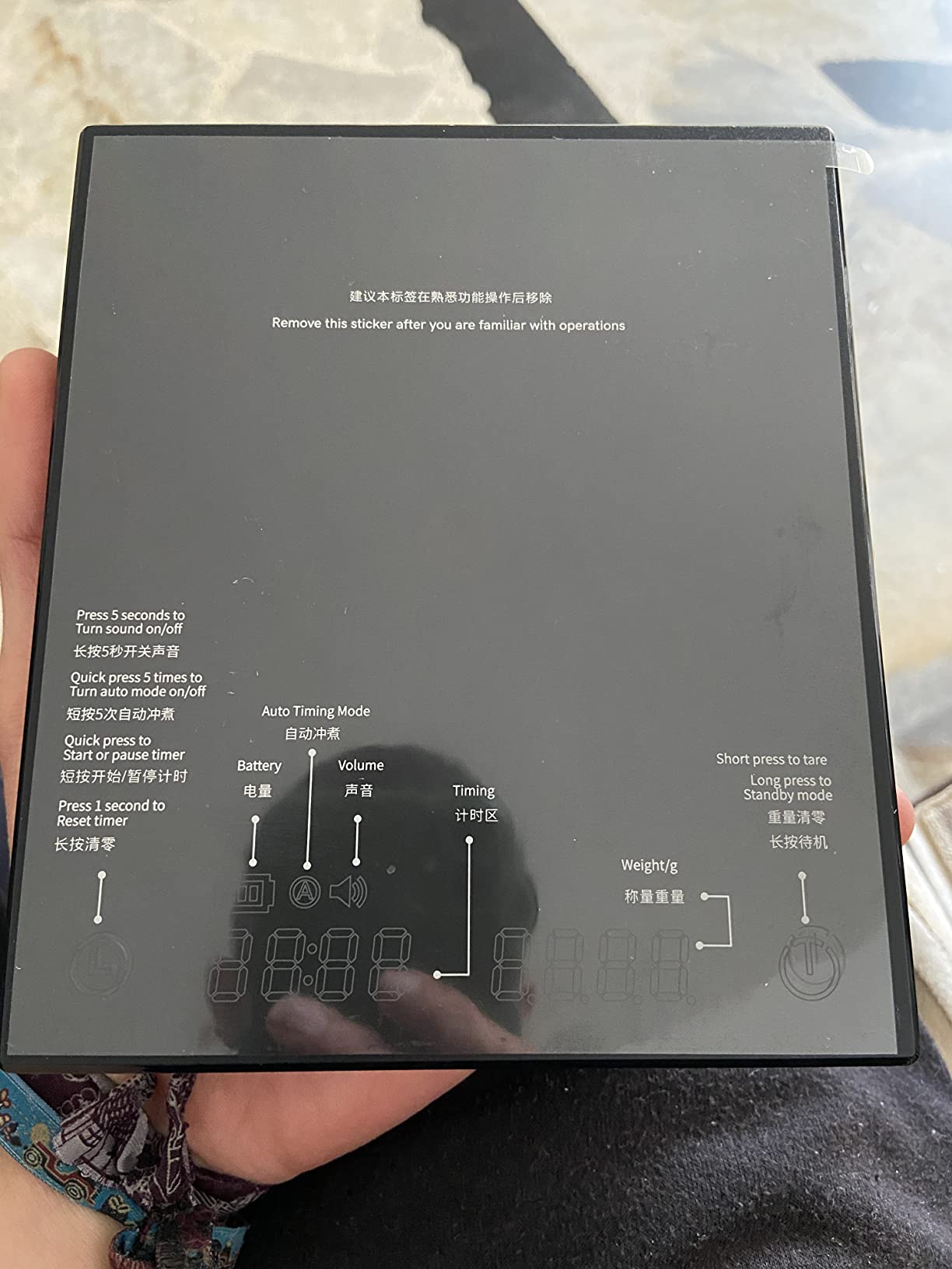 TIMEMORE Coffee Scale Basic 2.0 Electronic Espresso Scale with Water Flow Rate and Timer Function, Free Switching of Ounce/kg Units, Digital Scale for Kitchen/Baking/Cooking, Black - Customer Photo 1