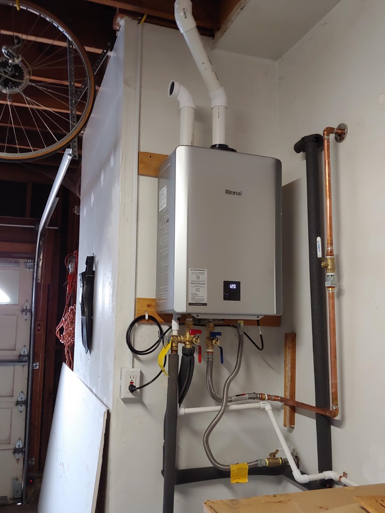 NEW Rinnai RXP199iN Condensing Smart Sense Natural Gas or Propane Tankless Water Heater, Indoor or Outdoor Water Heater, Up to 11.1 GPM, 199,000 BTU, with Recirculation Pump - Customer Photo 3