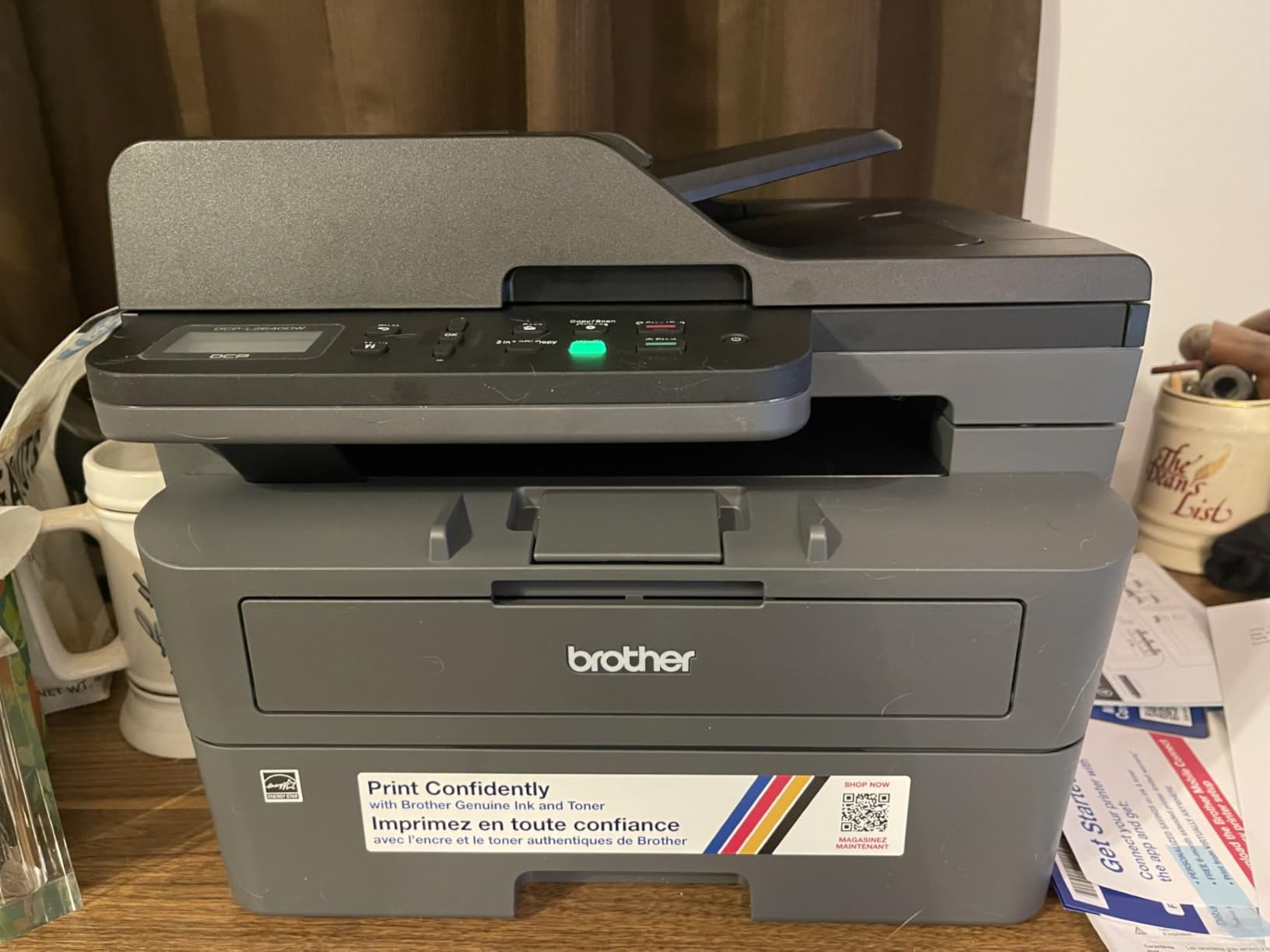 Brother DCP-L2640DW Wireless Compact Monochrome Multi-Function Laser Printer with Copy and Scan, Duplex, Mobile, Black & White | Includes Refresh Subscription Trial(1), Works with Alexa customer photo 1