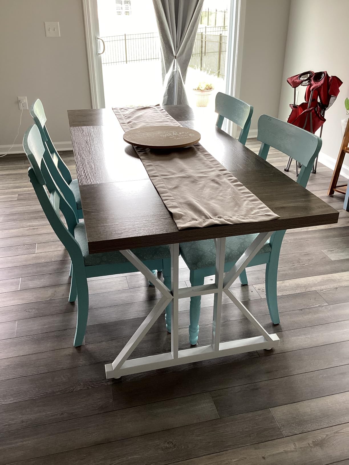 Tribesigns Farmhouse Dining Table for 6-8 People, 78.7-Inch Rectangular Wood Dining Table, Rustic Kitchen Table with Heavy Duty Metal Legs for Dining Room Customer Review Tribesigns Farmhouse Dining Table for 6-8 People, 78.7-Inch Rectangular Wood Dining Table, Rustic Kitchen Table with Heavy Duty Metal Legs for Dining Room - Customer Photo 2