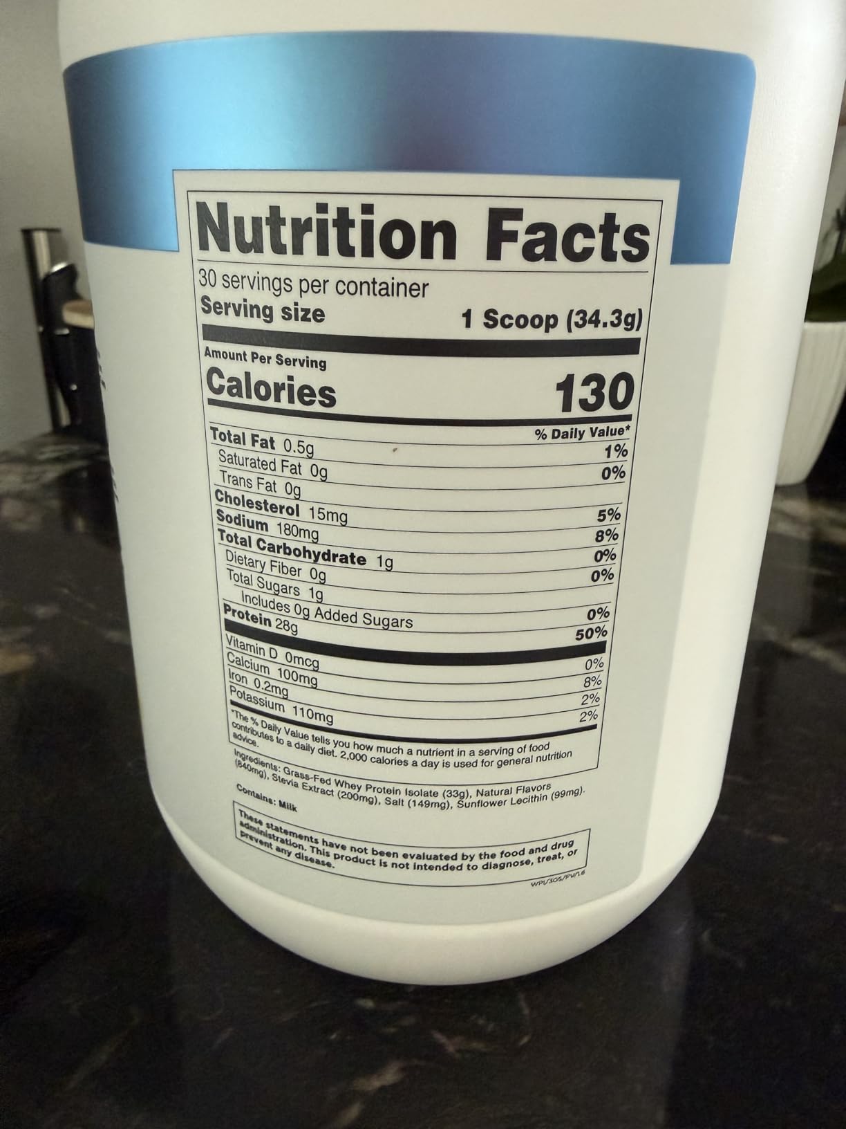 Transparent Labs Grass-Fed Whey Protein Isolate - Naturally Flavored, Gluten Free Whey Protein Powder with 28g of Protein per Serving & 9 Amino Acids - 30 Servings, Milk Chocolate customer photo 2