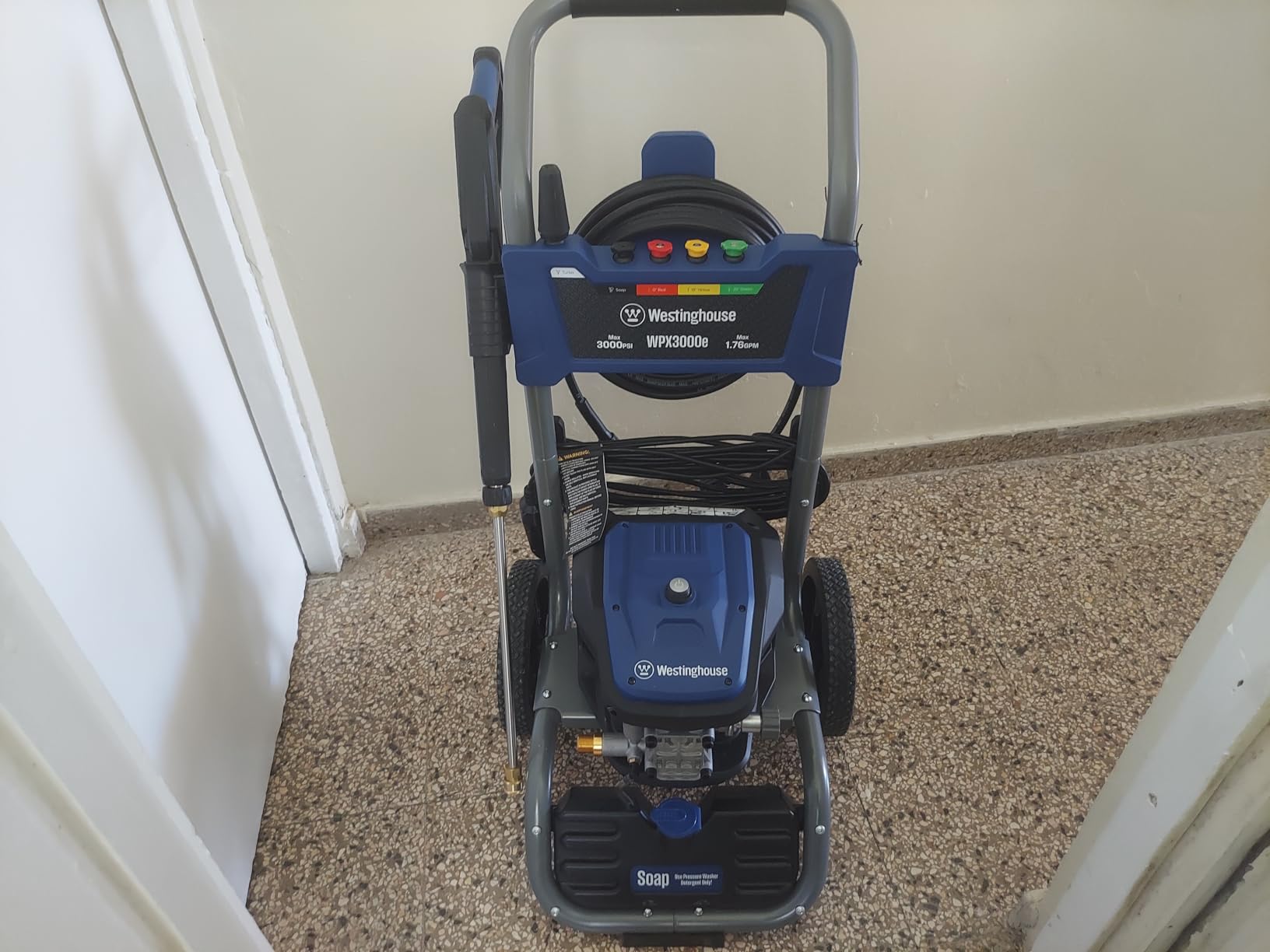 Westinghouse WPX3000e Electric Pressure Washer, 3000 Max PSI and 1.76 Max GPM, Induction Motor, Onboard Soap Tank, Spray Gun and Wand, 5 Nozzle Set, for Cars/Fences/Driveways/Homes/Patios/Furniture customer photo 1