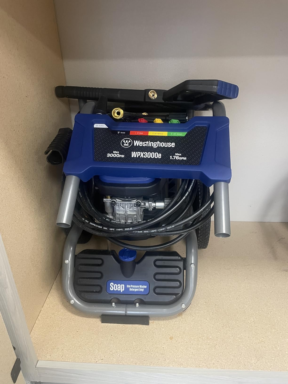 Westinghouse WPX3000e Electric Pressure Washer, 3000 Max PSI and 1.76 Max GPM, Induction Motor, Onboard Soap Tank, Spray Gun and Wand, 5 Nozzle Set, for Cars/Fences/Driveways/Homes/Patios/Furniture customer photo 2