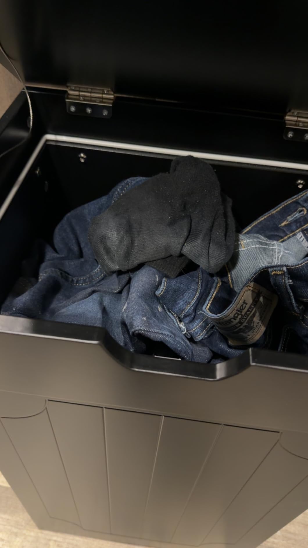 Function Home Trash Can Cabinet, 13 Gallon Kitchen Garbage Can, Wooden Recycling Trash Bin, Freestanding Dog Proof Trash Can, Farmhouse Trash Cabinet with Lid for Home Kitchen Bedroom, Grey - Customer Photo 3