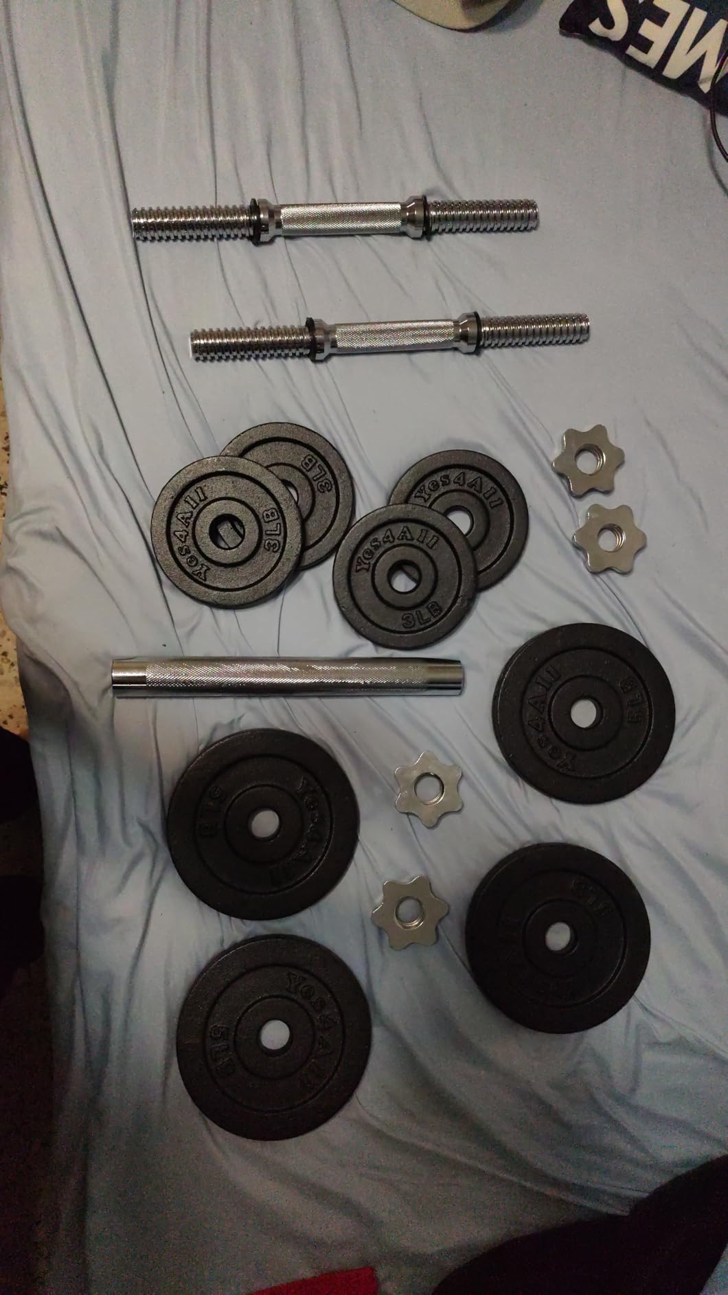 Yes4All Old School Adjustable Dumbbell Set with Weight Plates, Star Lock Collars/Connector, 40lbs to 200lbs Adjustable Weight Plates Set customer photo 2