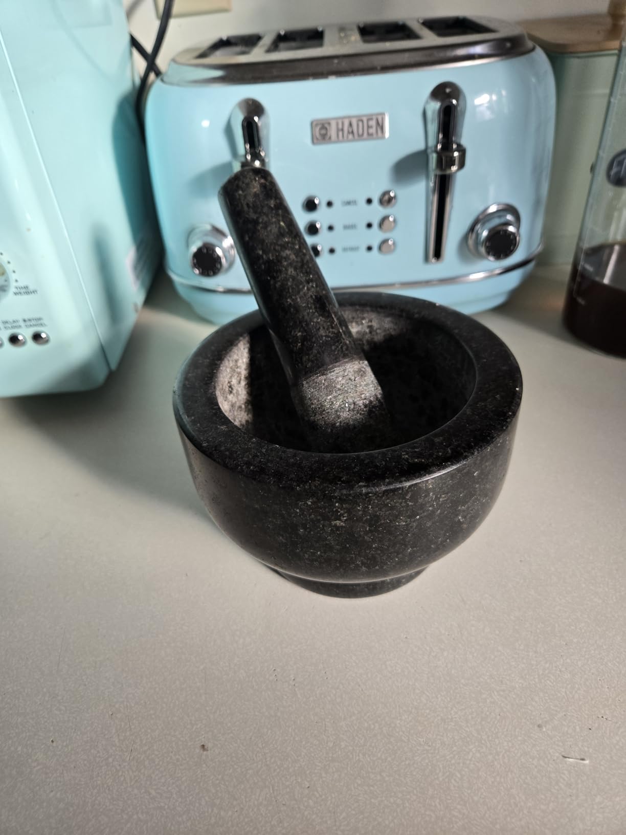 ChefSofi 1.5 Cup-Capacity Mortar and Pestle Set - Unpolished Heavy Granite for Enhanced Performance and Organic Appearance - Customer Photo 1