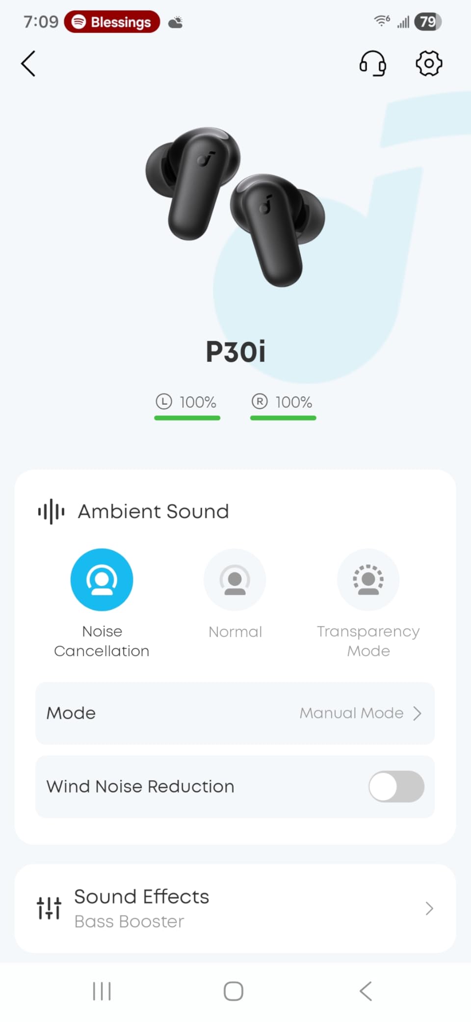 Soundcore P30i by Anker Noise Cancelling Earbuds, Strong and Smart Noise Cancelling, Powerful Bass, 45H Playtime, 2-in-1 Case and Phone Stand, IP54, Wireless Earbuds, Bluetooth 5.4 (Black) customer photo 1