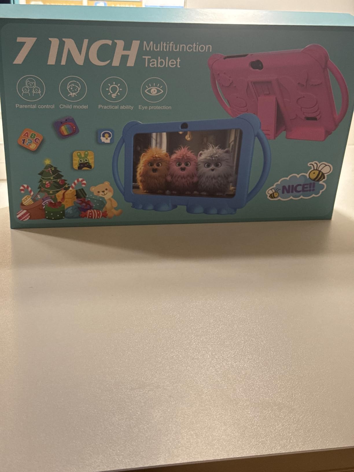 Kids Tablet 7 inch Android 12, 4GB RAM 32GB ROM, 512GB Expandsion, with Parental Control, WiFi, Bluetooth, Dual Camera with Silicone Case, 1PCS(Blue) customer photo 2