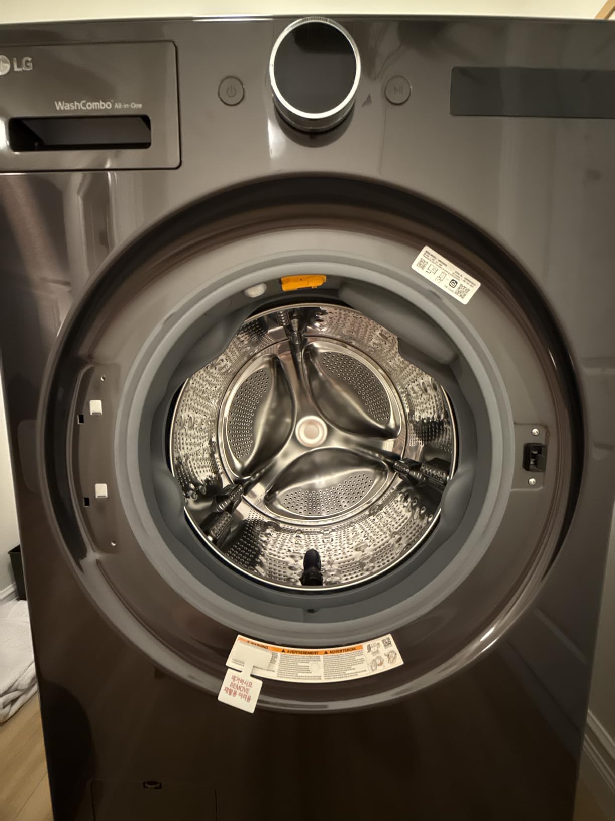 LG 5.0 cu. ft. Mega Capacity Smart Front Load Electric All-in-One Washer Dryer Combo with TurboWash360 WiFi in Black Steel - Customer Photo 2