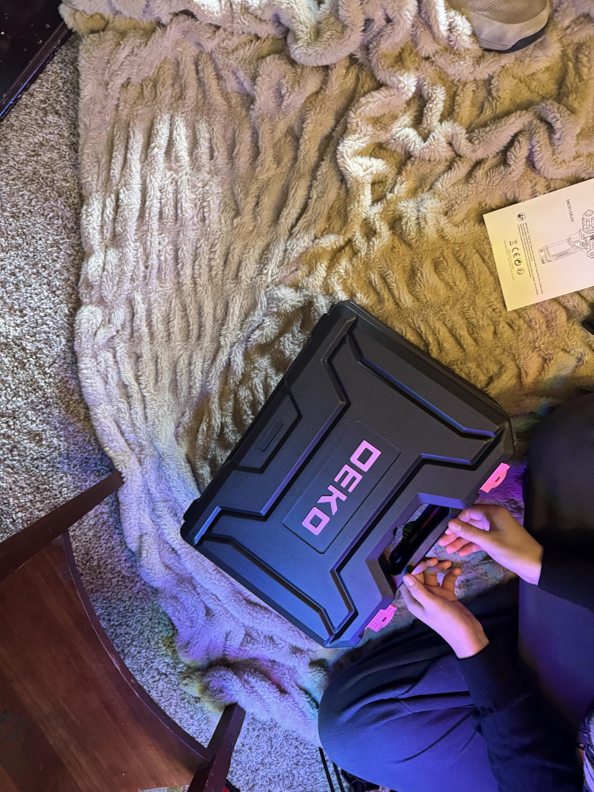 Pink Tool Kit Box Drill Set：DEKOPRO Home Mechanic Toolbox with 12V Power Cordless Drill Hand Repair Tools Sets Combo Kits Storage Organizer Drawer Case for Men & Women customer photo 1