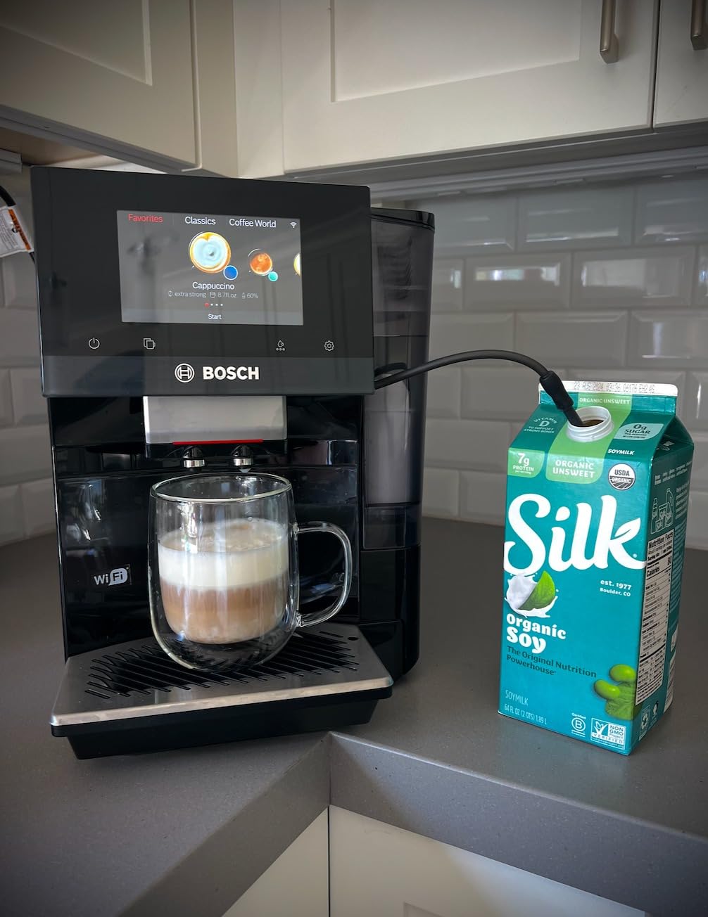 Bosch 800 Series Fully Automatic Espresso and Coffee Machine – 35 Drinks, Cold Brew, Double Cup, Milk Hose, Ceramic Grinder, Smart Features, in Black TPU60309 - Customer Photo 1