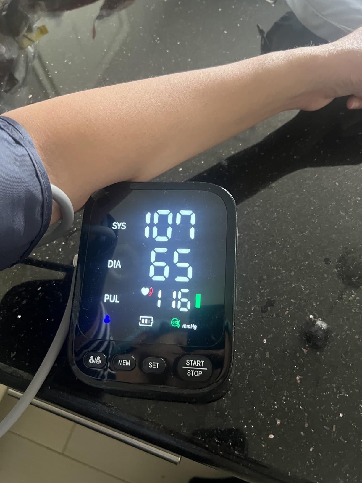 Blood Pressure Machine, Automatic Upper Arm Blood Pressure Monitor with 2x199 readout, 4.5 inch Backlit Large Screen Adjustable Large Cuff 9 to 17 inches - arrhythmia and Home Hypertension Detector customer photo 2