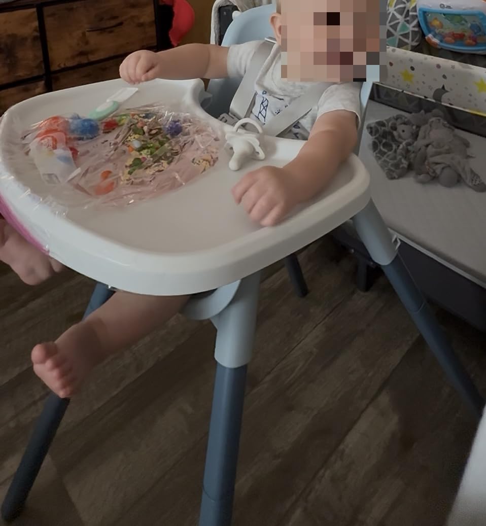 Chicco Zest 4-in-1 Folding High Chair, Feeding Chair, Toddler Chair and Youth Stool, Multi-Use Easy Clean High Chair | Capri/Blue customer photo 2