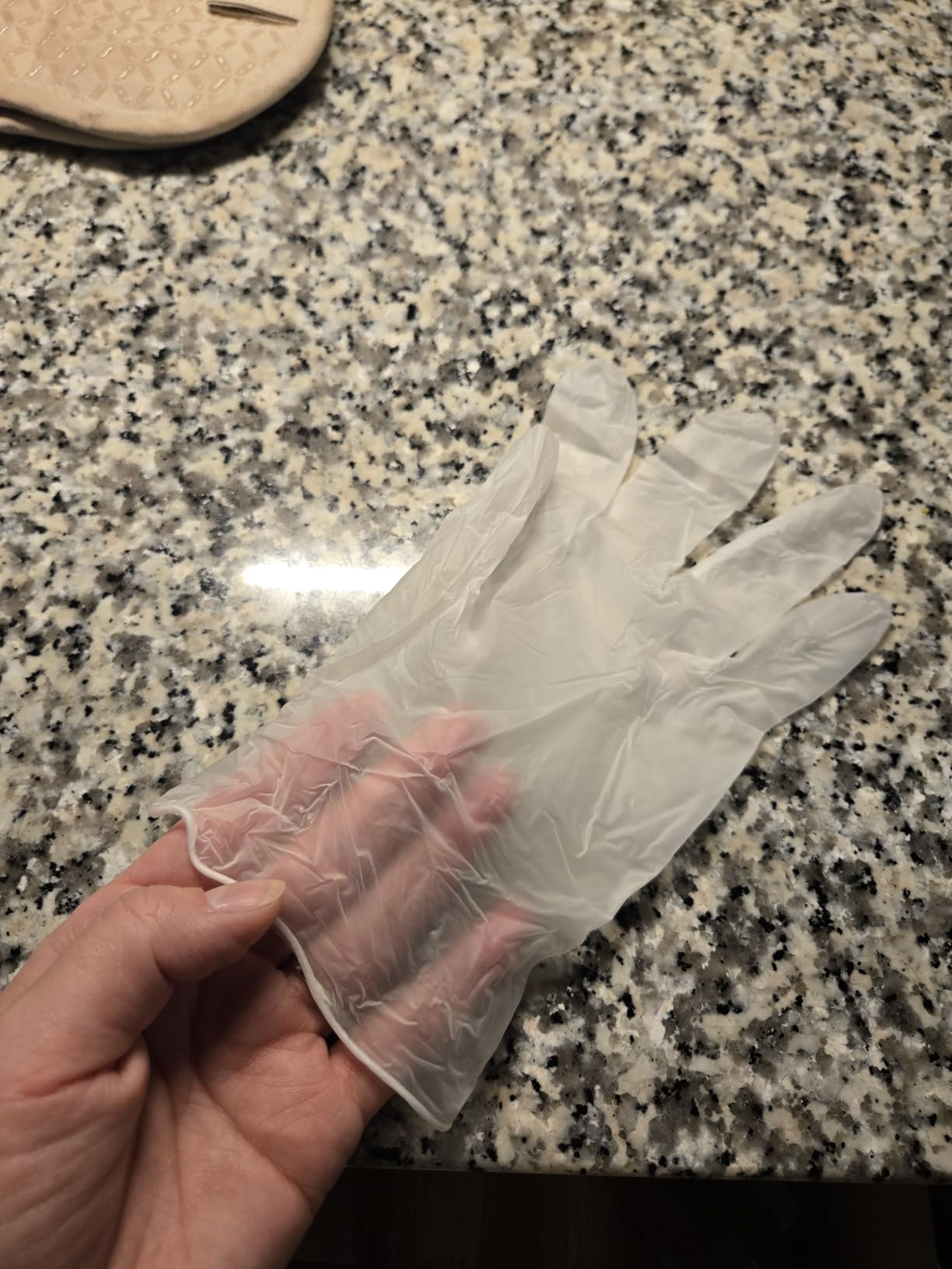 Disposable Vinyl Gloves, Food Safe, Latex-Free Powder-Free Clear Plastic Gloves for Cooking, House Clean, Food Prep - Customer Photo 4