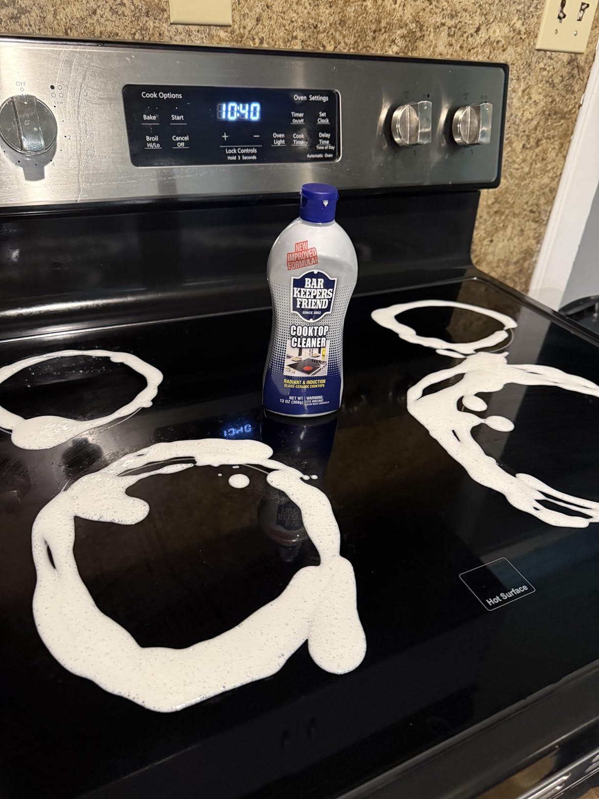 Bar Keepers Friend Cooktop Cleaner (2 x13 oz) + Scraper - Multipurpose Liquid Stovetop Cleanser, Safe for Use on Glass & Ceramic Cooking Surfaces, Copper, Brass, Chrome, Stainless Steel & Porcelain - Customer Photo 2