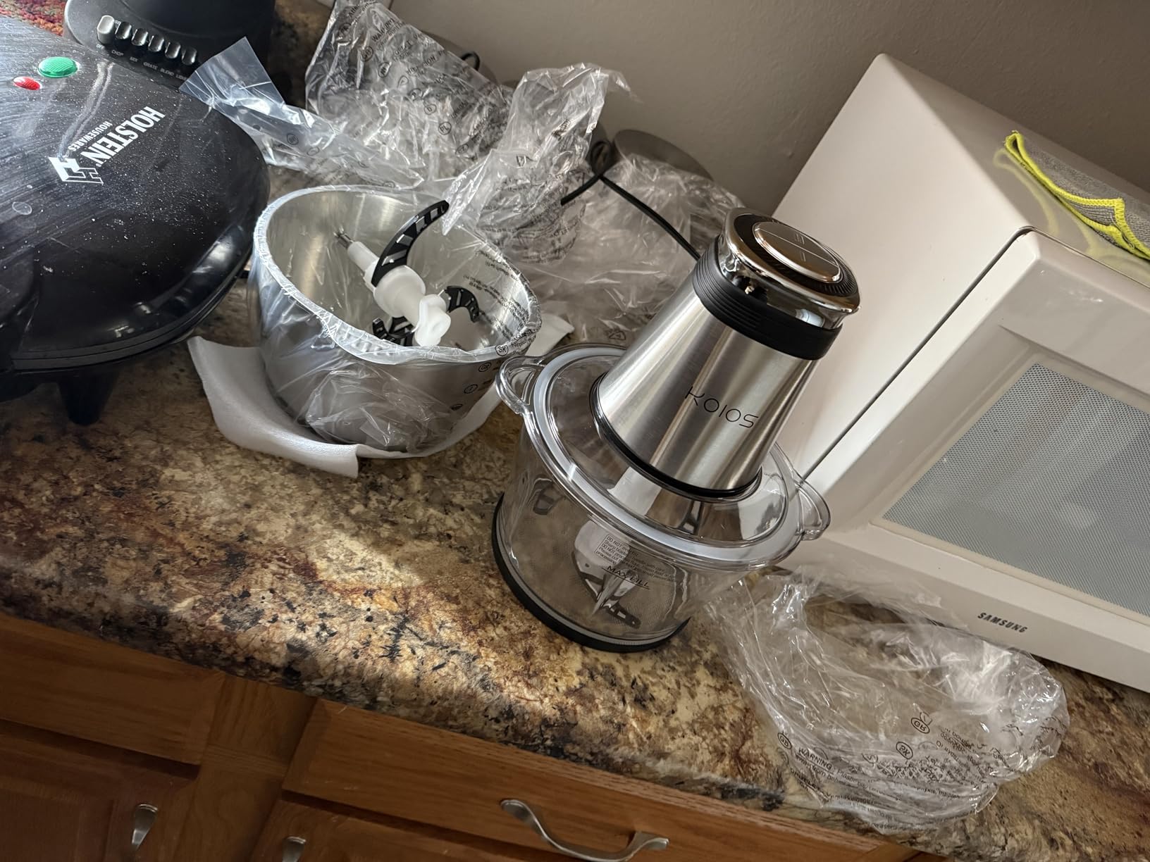 KOIOS Food Processor, 500W Electric Food Chopper with 2 Bowls (8 Cup+8 Cup) & 2 Bi-Level Blades&, Small Electric Grinder Meat Processor for Nuts, Meat, Onion, Garlic, Baby Food, Black customer photo 2