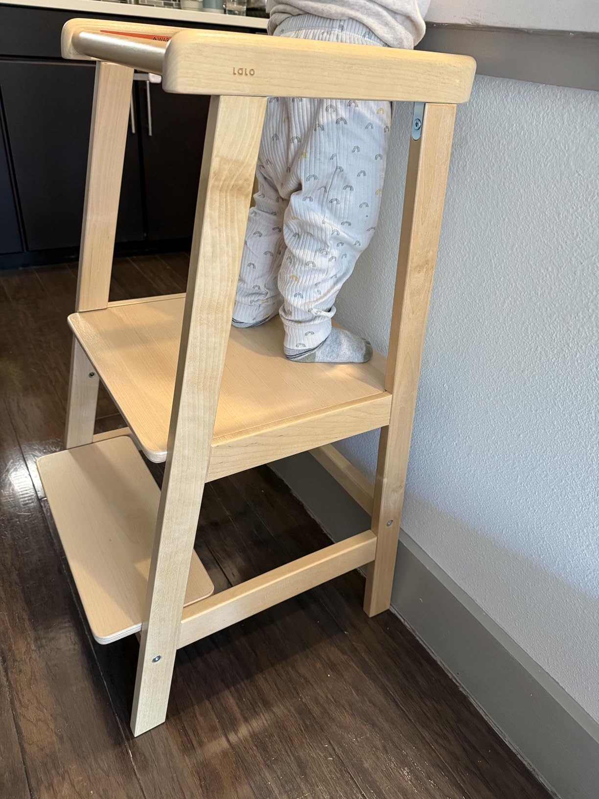 Lalo The Tower - Adjustable Height Toddler Kitchen Stool, Made from Sustainable Birch, Non-Toxic Finish, Supports Up to 200 lbs, Safe and Stylish Standing Tower for Toddlers, Easy to Clean - Customer Photo 2