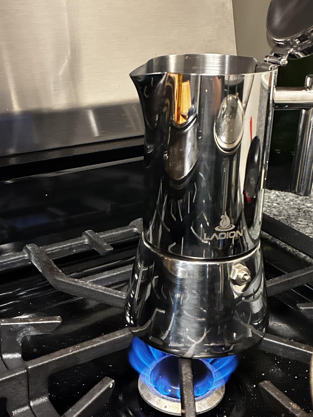 Stovetop Espresso Maker, 6Cup 10 oz Moka Pot, Stainless Steel Cuban and Italian Coffee Maker for Cafetera Cubana, Greca De Cafe Induction Stovetop Compatible, Coffee Gift for Home Travel - Customer Photo 2