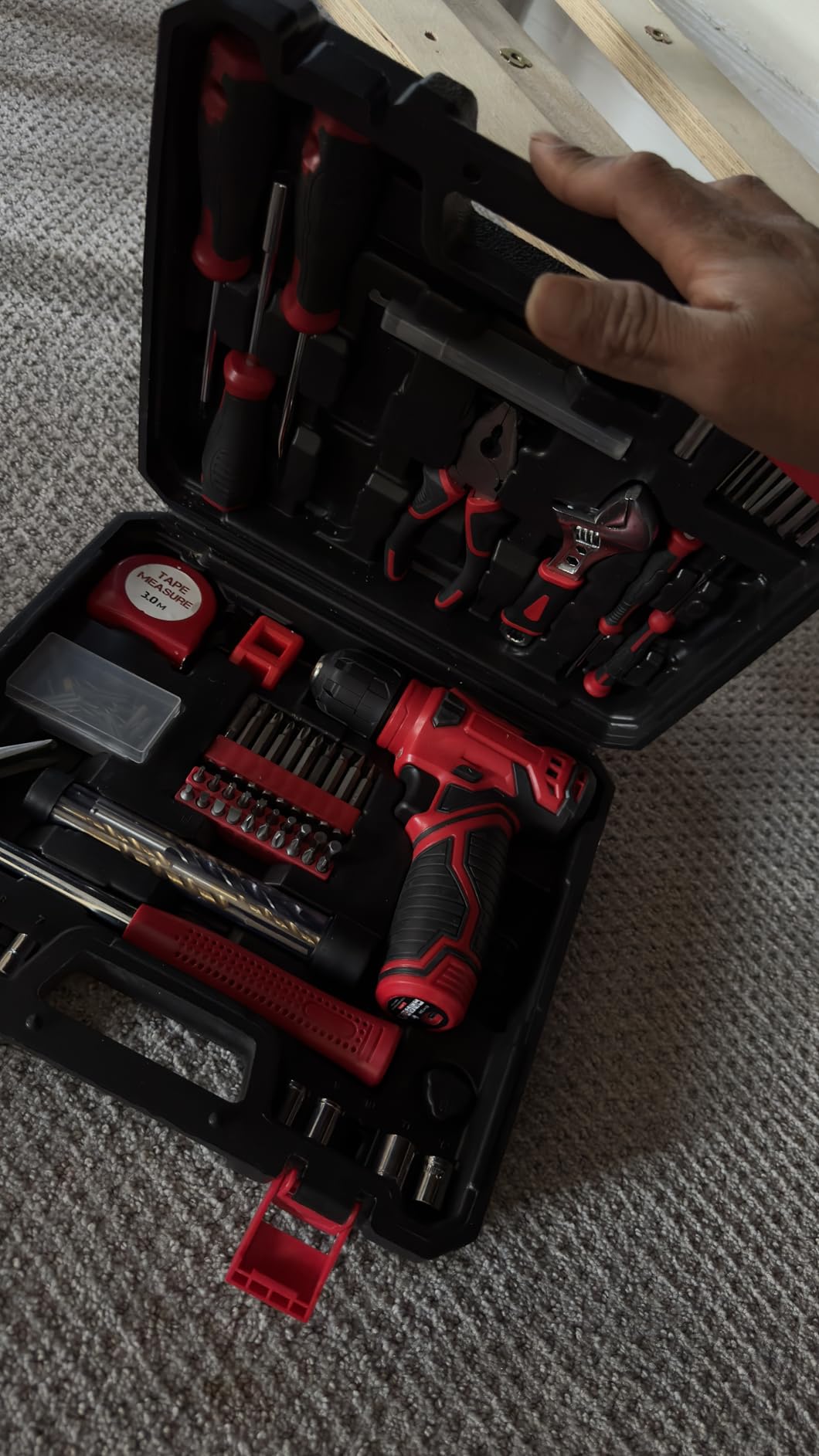 Tool Set - 8V Cordless Drill Set, 132 Piece Home Tool Set With Hand Drill, Tool Kit for Women & Men, Perfect for Homeowner, Diyer, Handyman customer photo 2