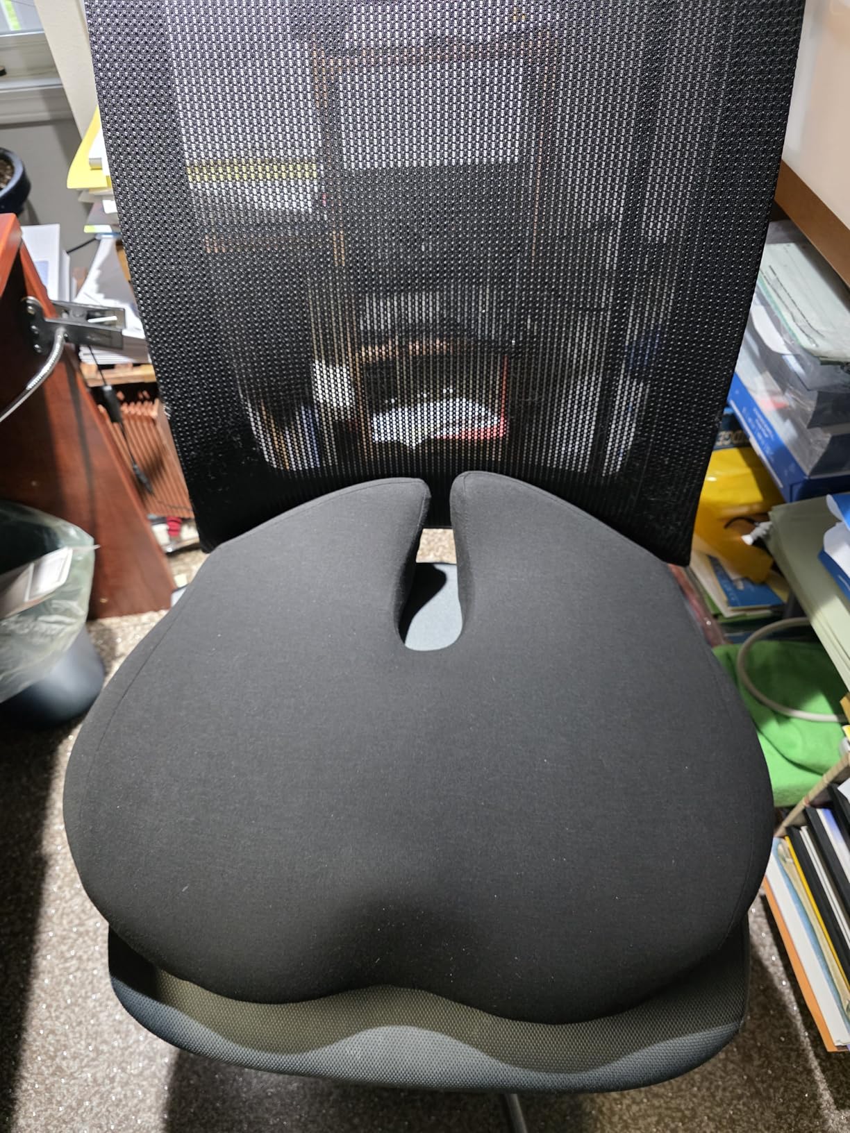 Extra Large Memory Foam Seat Cushions for Office Chairs, Pressure Relief Seat Cushion for Tailbone Pain Relief, Sciatica & Back Pain, Ergonomic Office Chair Cushion for Long Sitting & Driving (Black) customer photo 1