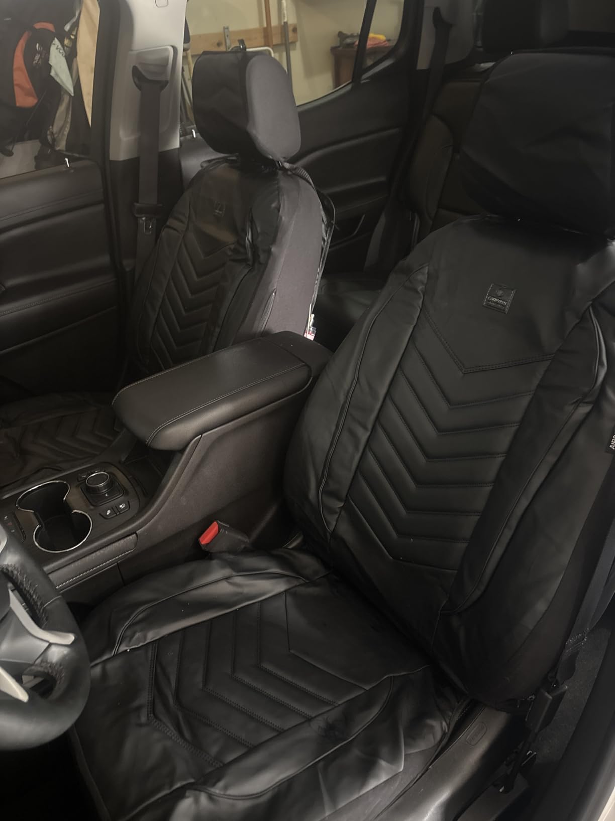 CAR PASS 3D Foam Faux Leather Car Seat Covers Full Set,Waterproof Leather Seat Cover for Cars,Luxury Universal Fit for SUV Truck Sedan Automotive, Armrest Airbag Compatible Anti-Slip, All Black customer photo 2