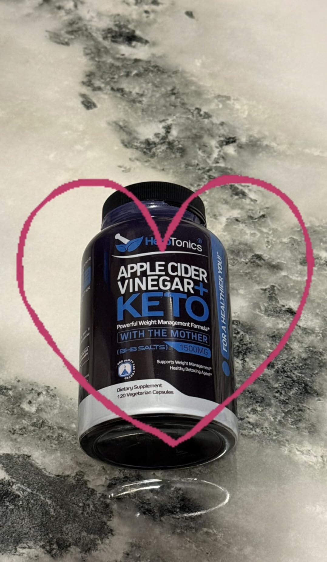 Herbtonics Apple Cider Vinegar + Keto BHB Capsules | GLP-1 Support for Appetite, Cravings & Weight Management | Metabolism Support with Satiety Support | 60 Capsules - 1 Month Supply customer photo 1