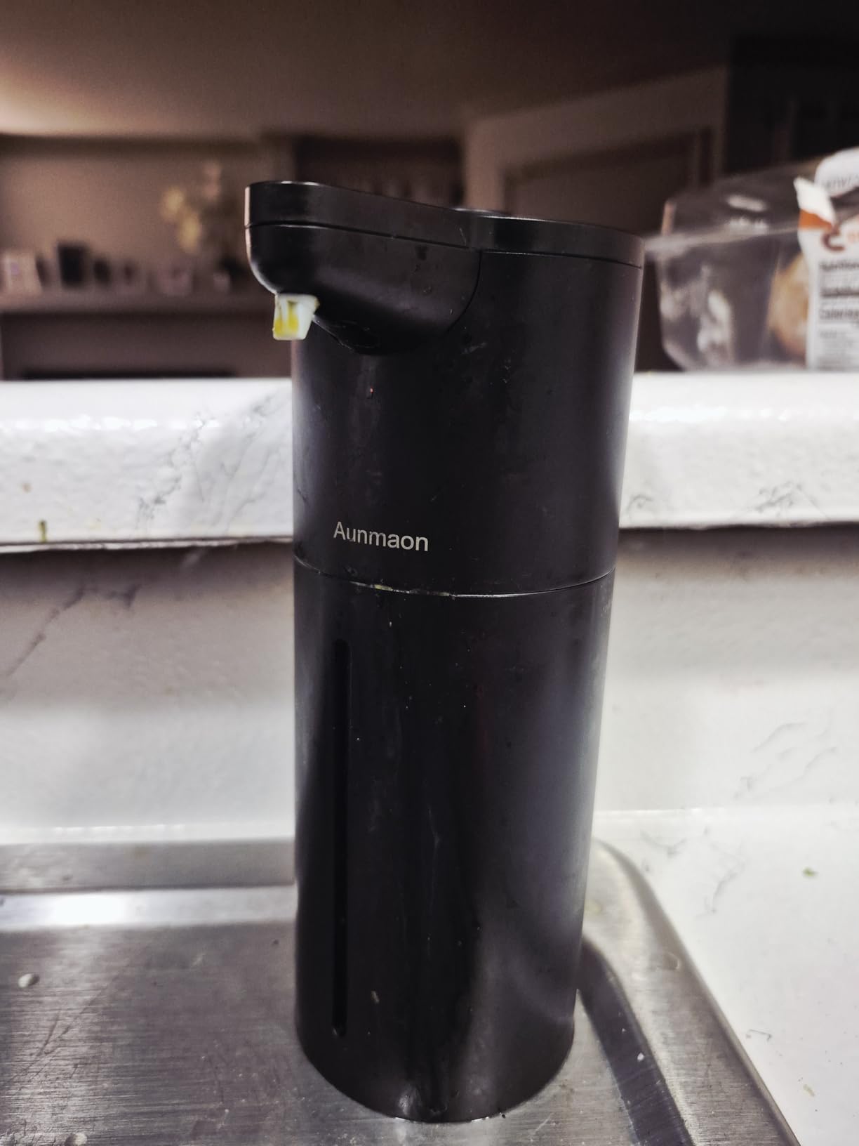 Aunmaon Automatic Soap Dispenser Touchless, Hands-Free, Multi Adjustable Volume, Long Battery Life, Compatible with Thick & Thin Dish/Hand Soap for Bathroom and Kitchen, Easy for Toddlers, Black Customer Review Aunmaon Automatic Soap Dispenser Touchless, Hands-Free, Multi Adjustable Volume, Long Battery Life, Compatible with Thick & Thin Dish/Hand Soap for Bathroom and Kitchen, Easy for Toddlers, Black - Customer Photo 2