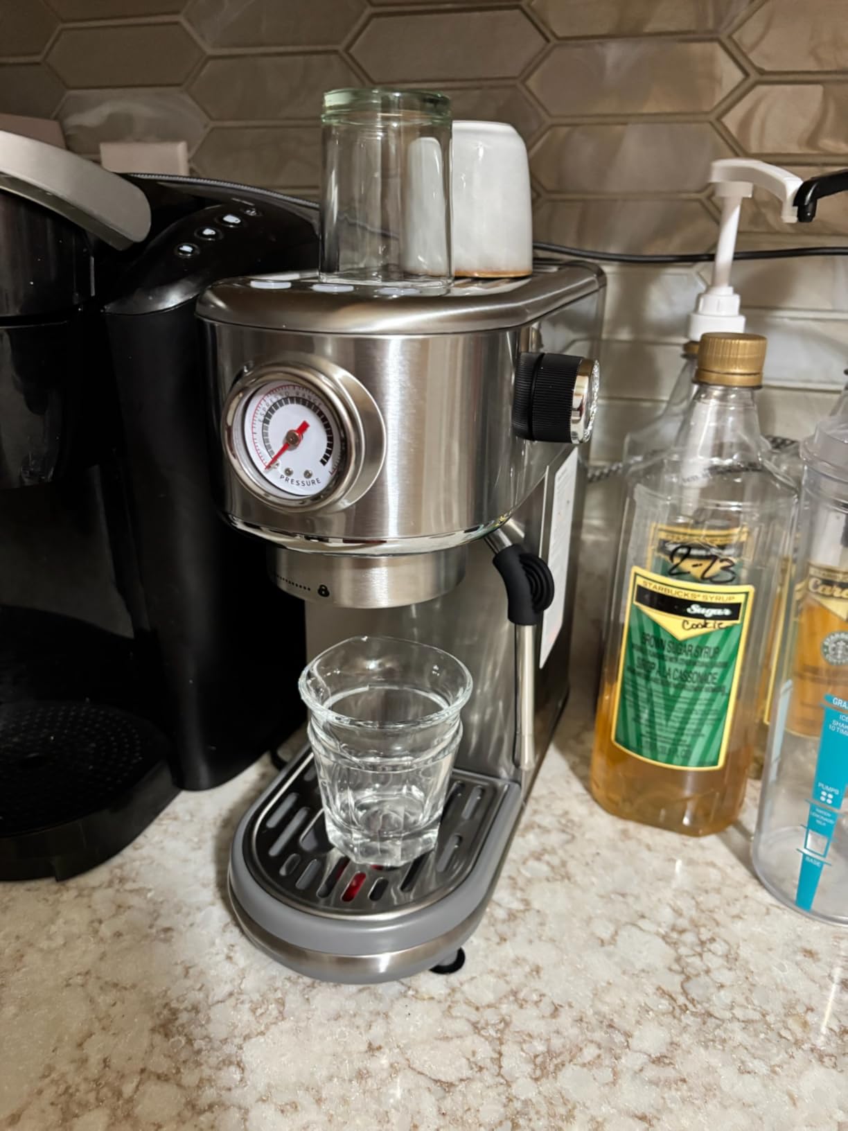 Espresso Machine with Milk Frother, 20 Bar Pressure Espresso Maker, with 44OZ Removable Tank, Compact Stainless Steel Coffee Machine for Home, Office, Latte, Cappuccino, Gift for Women or Men Customer Review Espresso Machine with Milk Frother, 20 Bar Pressure Espresso Maker, with 44OZ Removable Tank, Compact Stainless Steel Coffee Machine for Home, Office, Latte, Cappuccino, Gift for Women or Men - Customer Photo 1