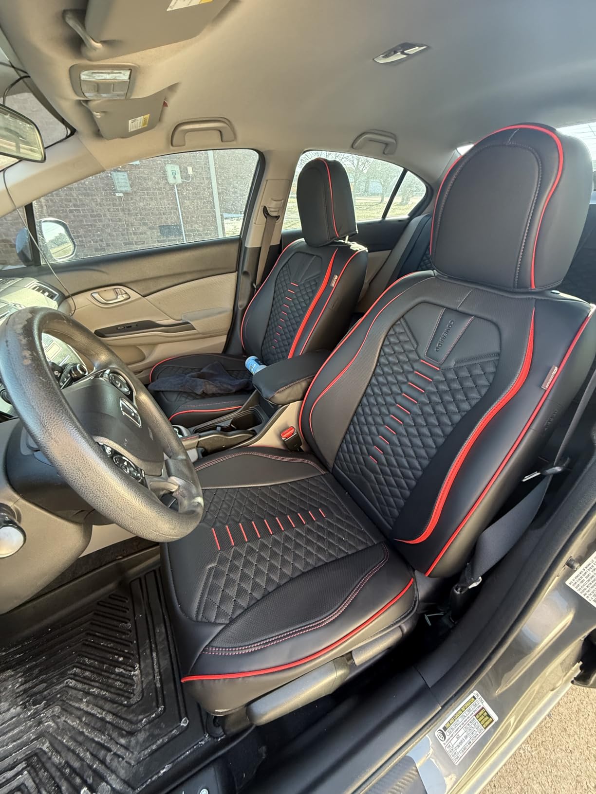 Coverado Leather Seat Covers, Car Seat Covers Full Set, Nappa Leather Seat Covers for Cars, Car Seat Protector Waterproof, Black Car Seat Cover, Universal Seat Cover customer photo 1