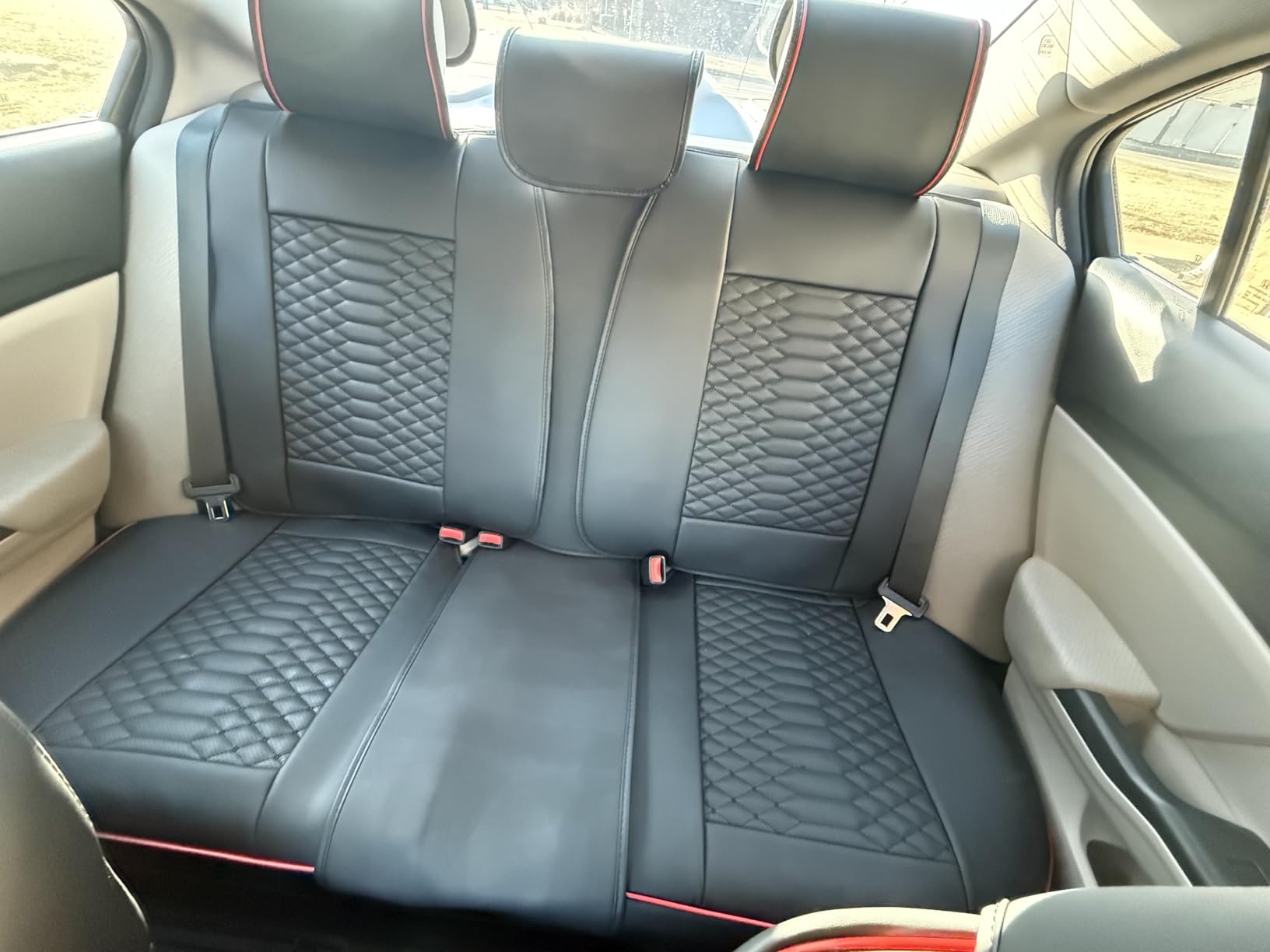 Coverado Leather Seat Covers, Car Seat Covers Full Set, Nappa Leather Seat Covers for Cars, Car Seat Protector Waterproof, Black Car Seat Cover, Universal Seat Cover customer photo 2