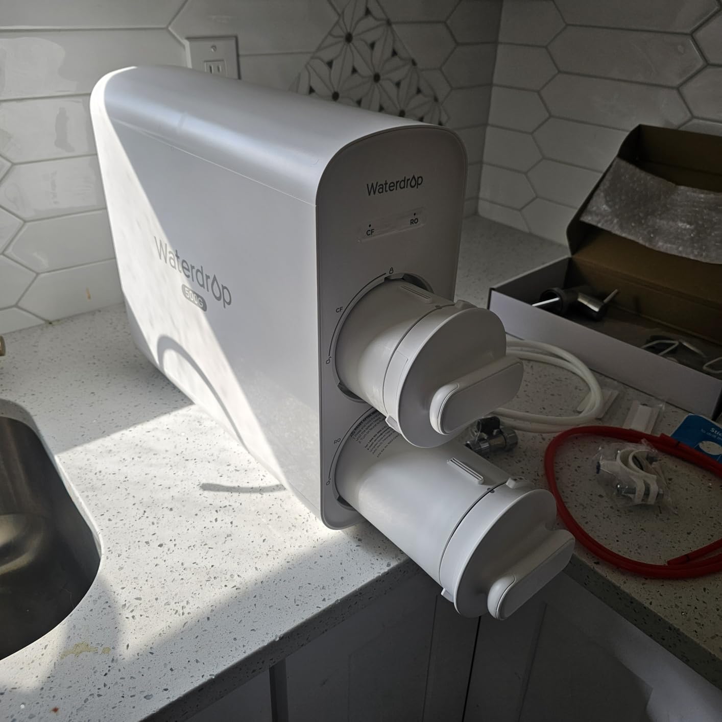 Waterdrop G5P500A Alkaline Mineral pH+ Reverse Osmosis Water Filter, NSF/ANSI 58 & 372 Certified, 8 Stage Reverse Osmosis System, 500G RO Water Filtration System, 2:1 Pure to Drain, Reduces TDS Customer Review Waterdrop G5P500A Alkaline Mineral pH+ Reverse Osmosis Water Filter, NSF/ANSI 58 & 372 Certified, 8 Stage Reverse Osmosis System, 500G RO Water Filtration System, 2:1 Pure to Drain, Reduces TDS - Customer Photo 2