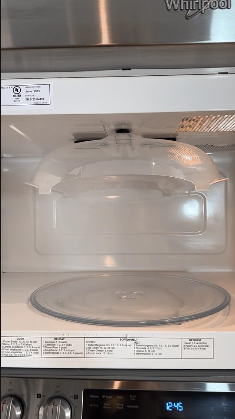 HOVER COVER Magnetic Splatter Cover, 12-Inch Clear BPA-Free Food Lid, Vented Plate Guard with Steam Vents, Anti-Splash Microwave Lid, Dishwasher Safe, Space-Saving Magnetic Storage - Onyx Black - Customer Photo 1