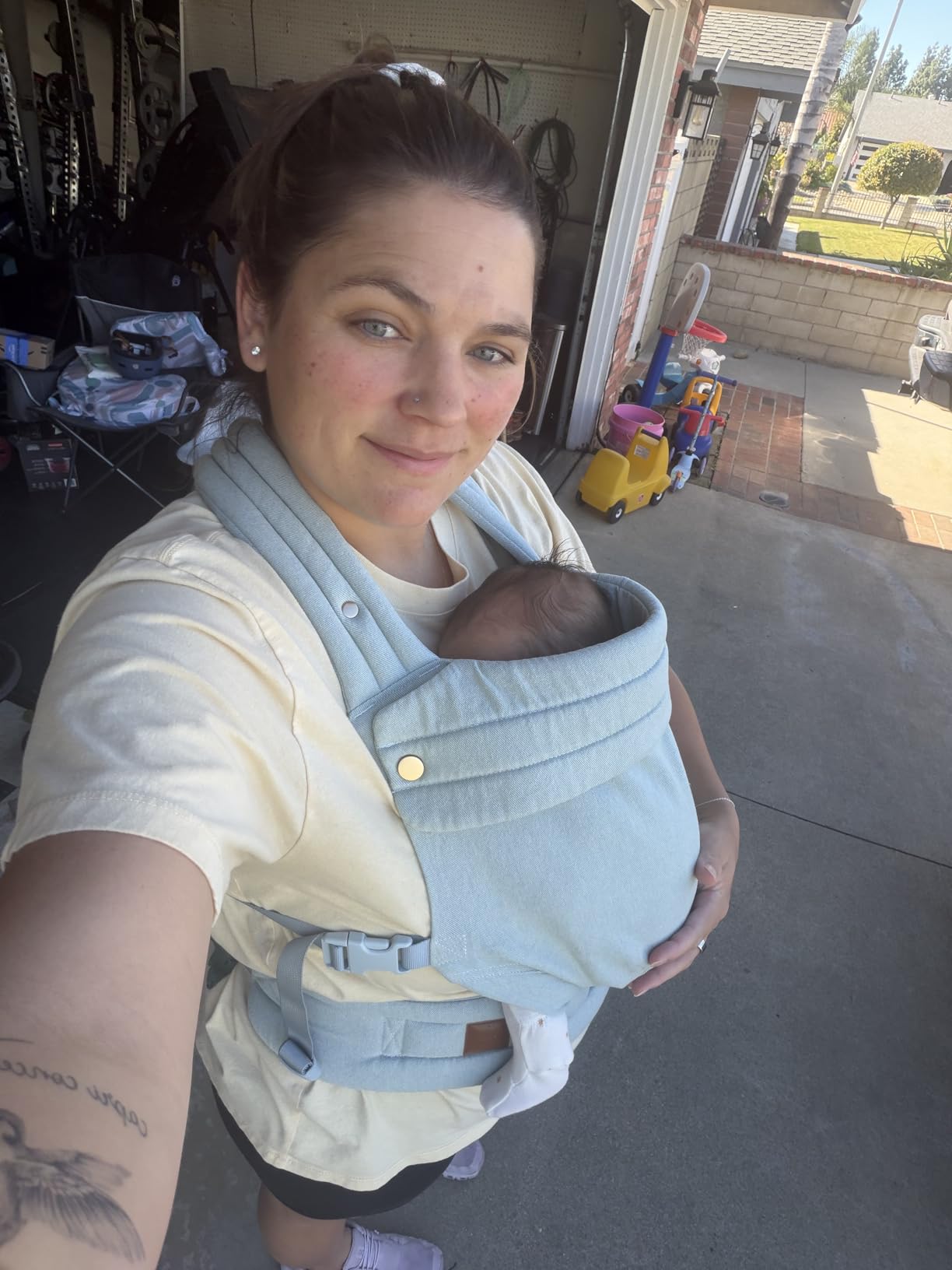 Ergonomic Baby Carrier Newborn to Toddler, Lightweight & Breathable Cotton Infant Carrier for Hands Free Comfort (Houndstooth) customer photo 1