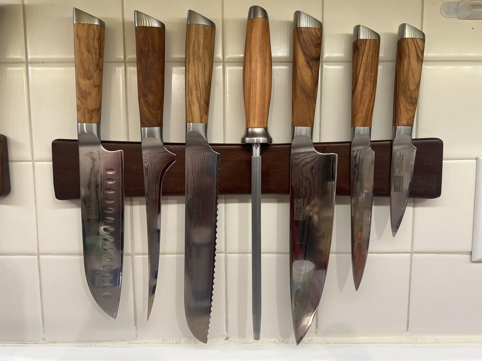 HOSHANHO 5 Pieces Kitchen Knife Sets, Ultra Sharp Professional Damascus Super Steel Chef Knives Sets with Ergonomic Olive Wood Handle customer photo 1