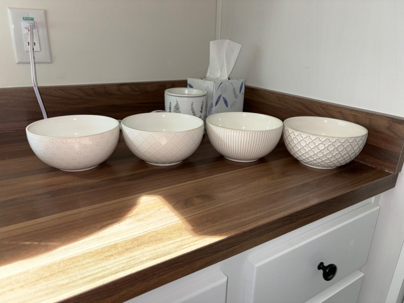 getstar Large Serving Bowls Set of 4, 12/26/42/64 oz Ceramic Stoneware Nesting Bowls Set, Microwave and Dishwasher Safe, Farmhouse Kitchen Versatile Prep Bowls for Fruit Salad Pasta Dessert Cereal - Customer Photo 2