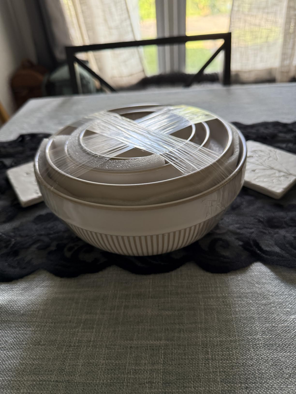 getstar Large Serving Bowls Set of 4, 12/26/42/64 oz Ceramic Stoneware Nesting Bowls Set, Microwave and Dishwasher Safe, Farmhouse Kitchen Versatile Prep Bowls for Fruit Salad Pasta Dessert Cereal - Customer Photo 5