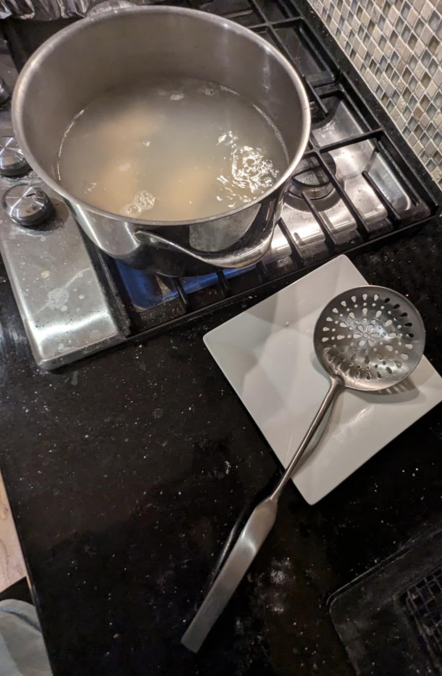 Newness 9 Pcs Cooking Utensils Set, 304 Stainless Steel Kitchen Utensils Set, Metal Kitchen Accessories, Include Soup Ladle, Slotted Skimmer Spoon, Spaghetti Spoon and Spatula, Dishwasher Safe - Customer Photo 3